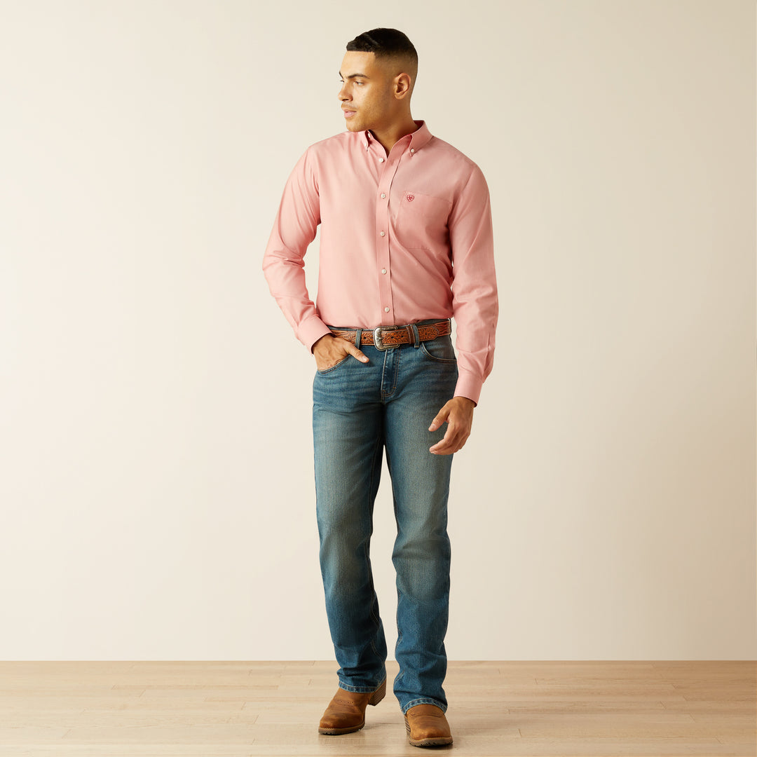 Men's Ariat Wrinkle Free Solid Fitted Shirt - 10059156