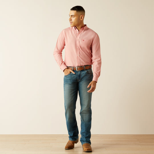 Men's Ariat Wrinkle Free Solid Fitted Shirt - 10059156