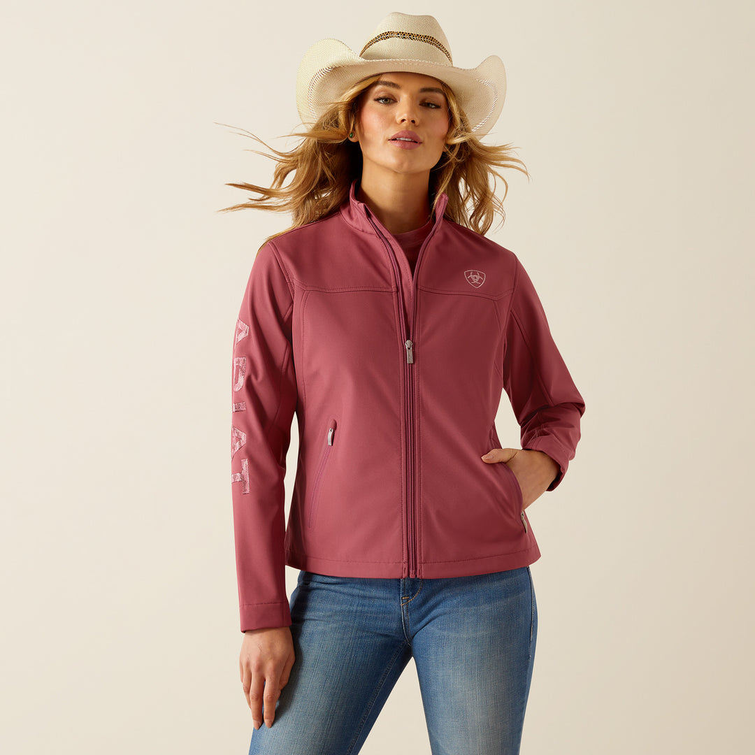 Ladies Ariat Team Dry Rose/Mauve Blur Softshell Jacket - 10055285