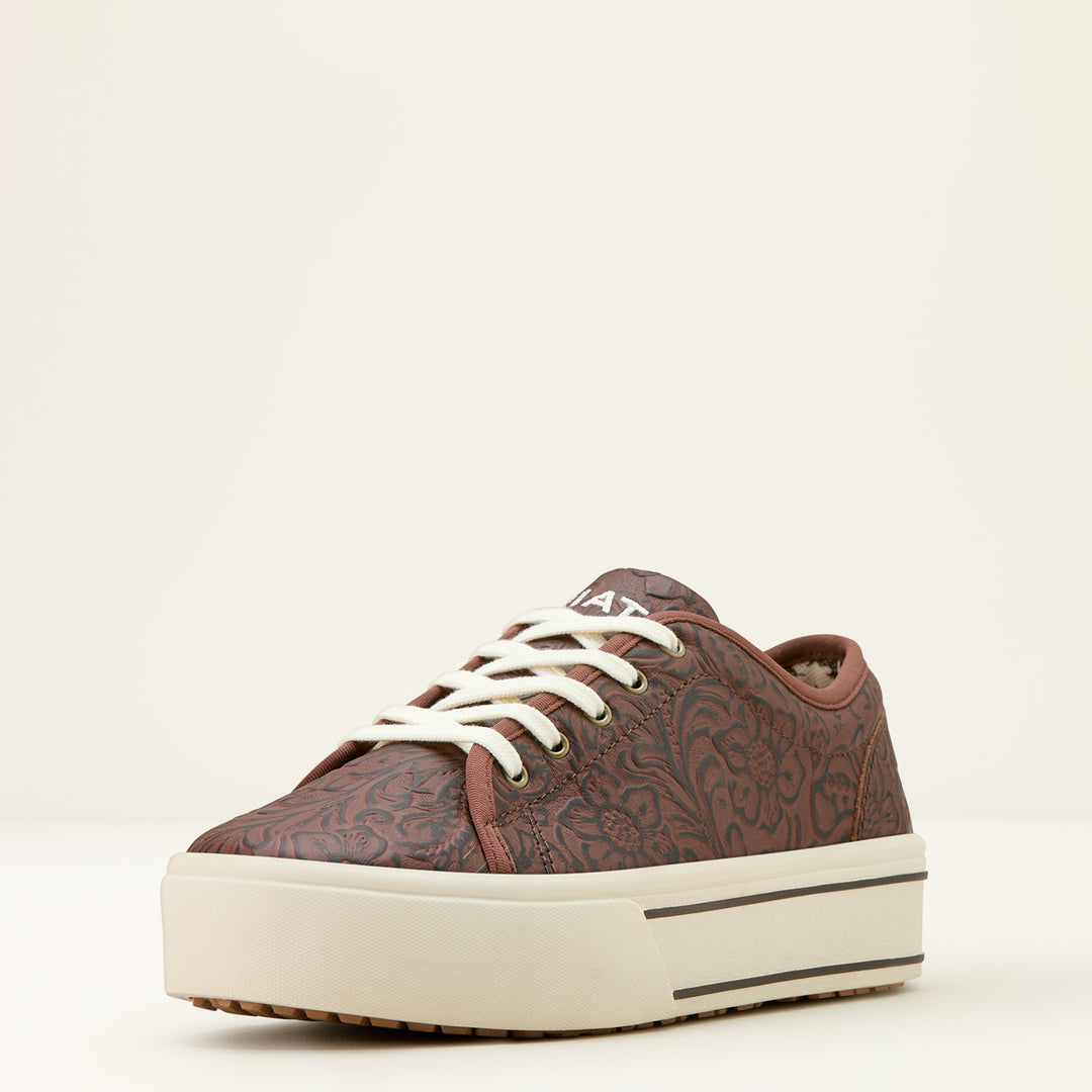 Ladies Ariat Brown Floral Emboss Skylar Shoe - 10061258