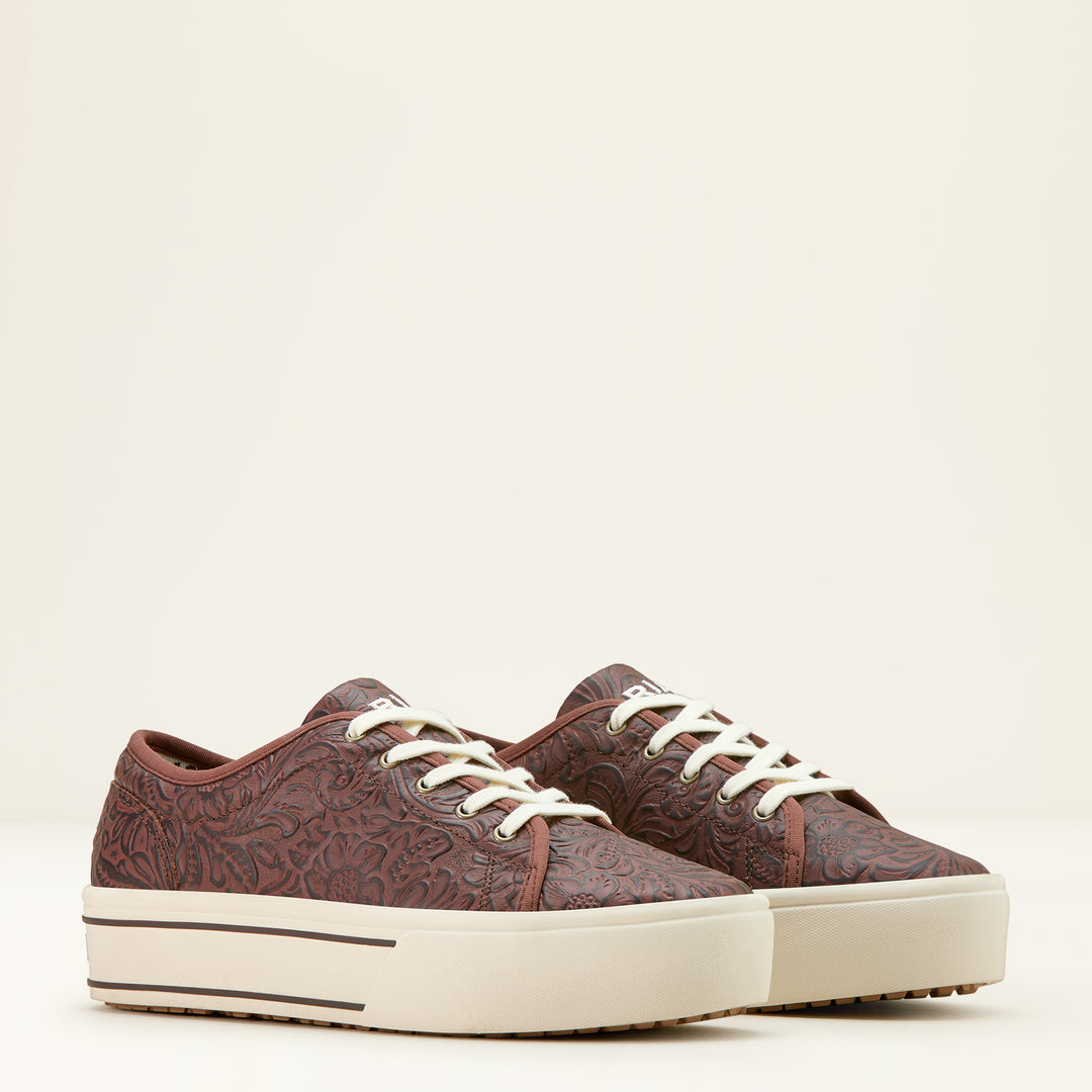 Ladies Ariat Brown Floral Emboss Skylar Shoe - 10061258