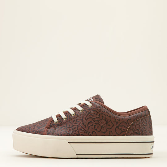 Ladies Ariat Brown Floral Emboss Skylar Shoe - 10061258