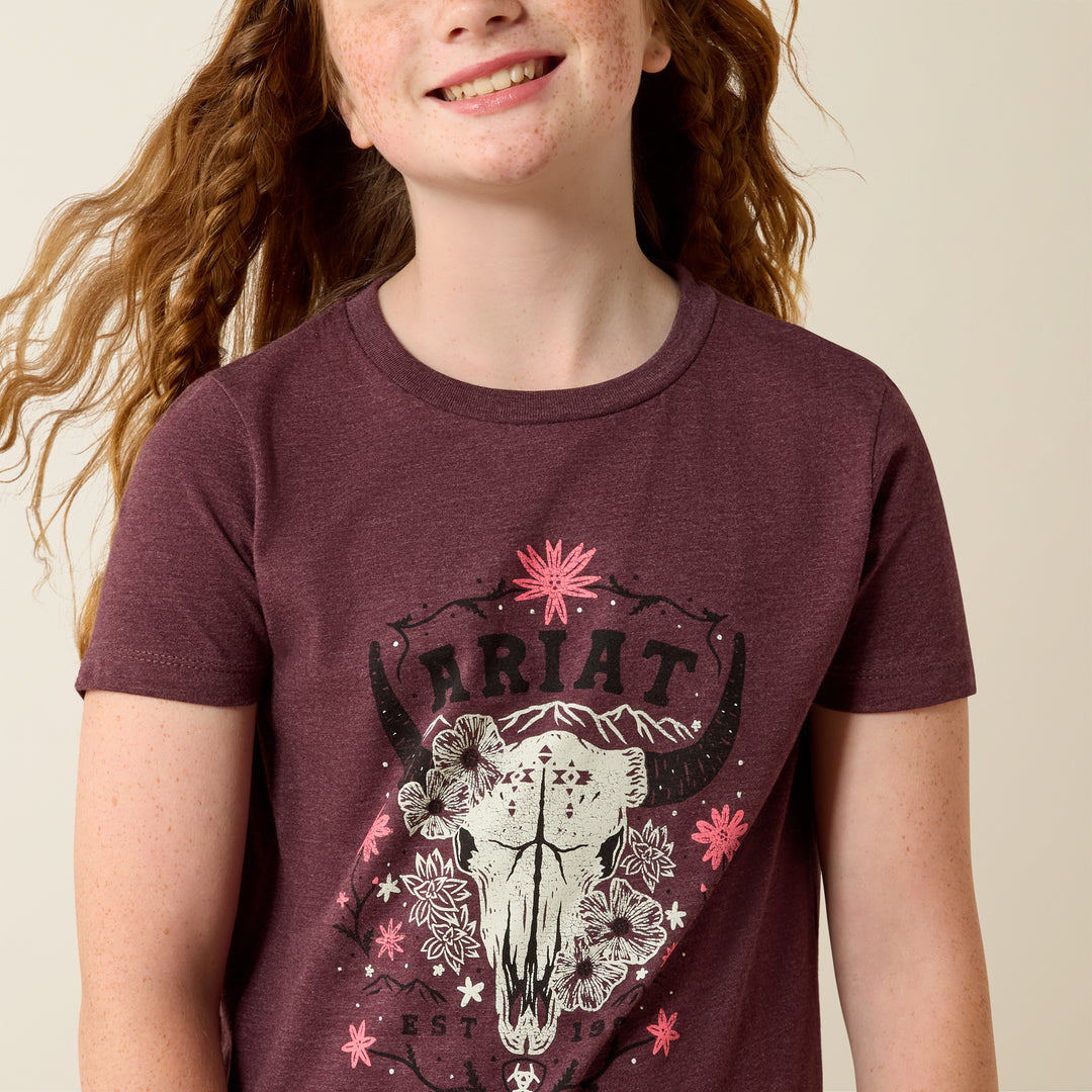 Kids Ariat Skulls Florals T-Shirt - 10071700