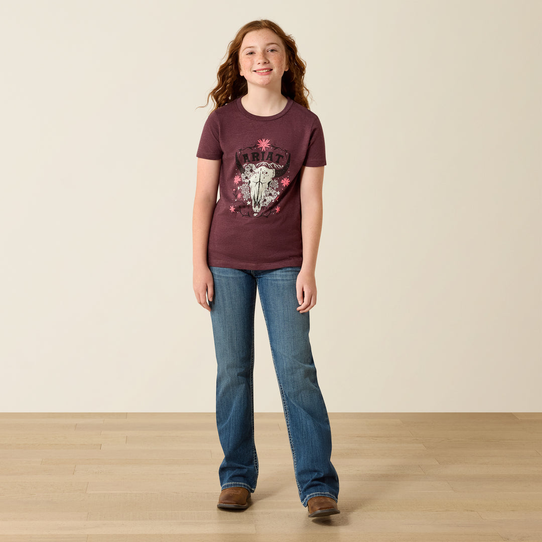 Kids Ariat Skulls Florals T-Shirt - 10071700