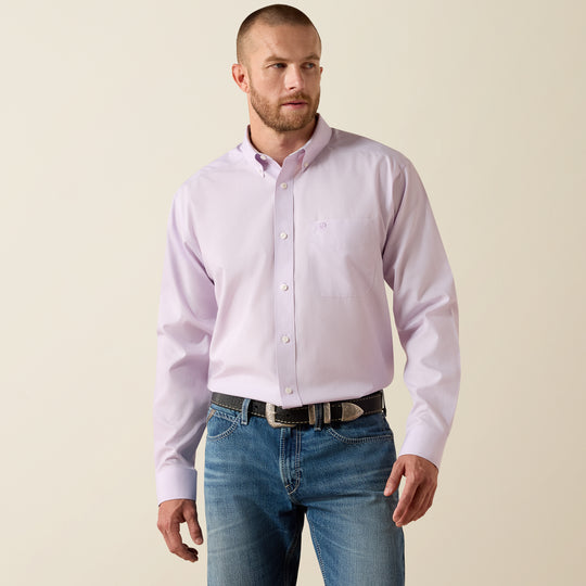 Men's Ariat Wrinkle Free Solid Pinpoint Oxford Classic Fit Shirt - 10071536