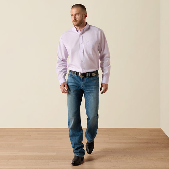 Men's Ariat Wrinkle Free Solid Pinpoint Oxford Classic Fit Shirt - 10071536
