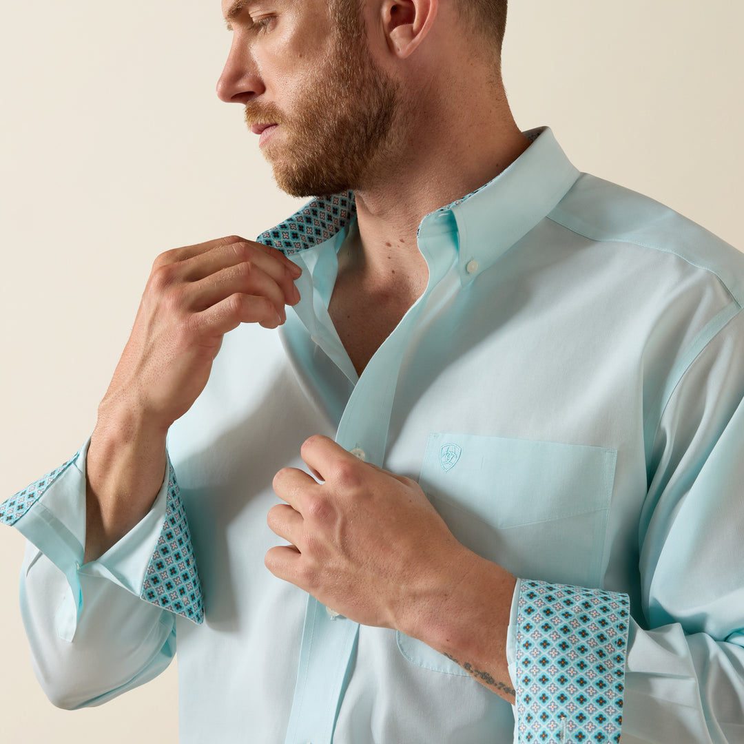 Men's Ariat Wrinkle Free Solid Pinpoint Oxford Classic Fit Shirt - 10071537