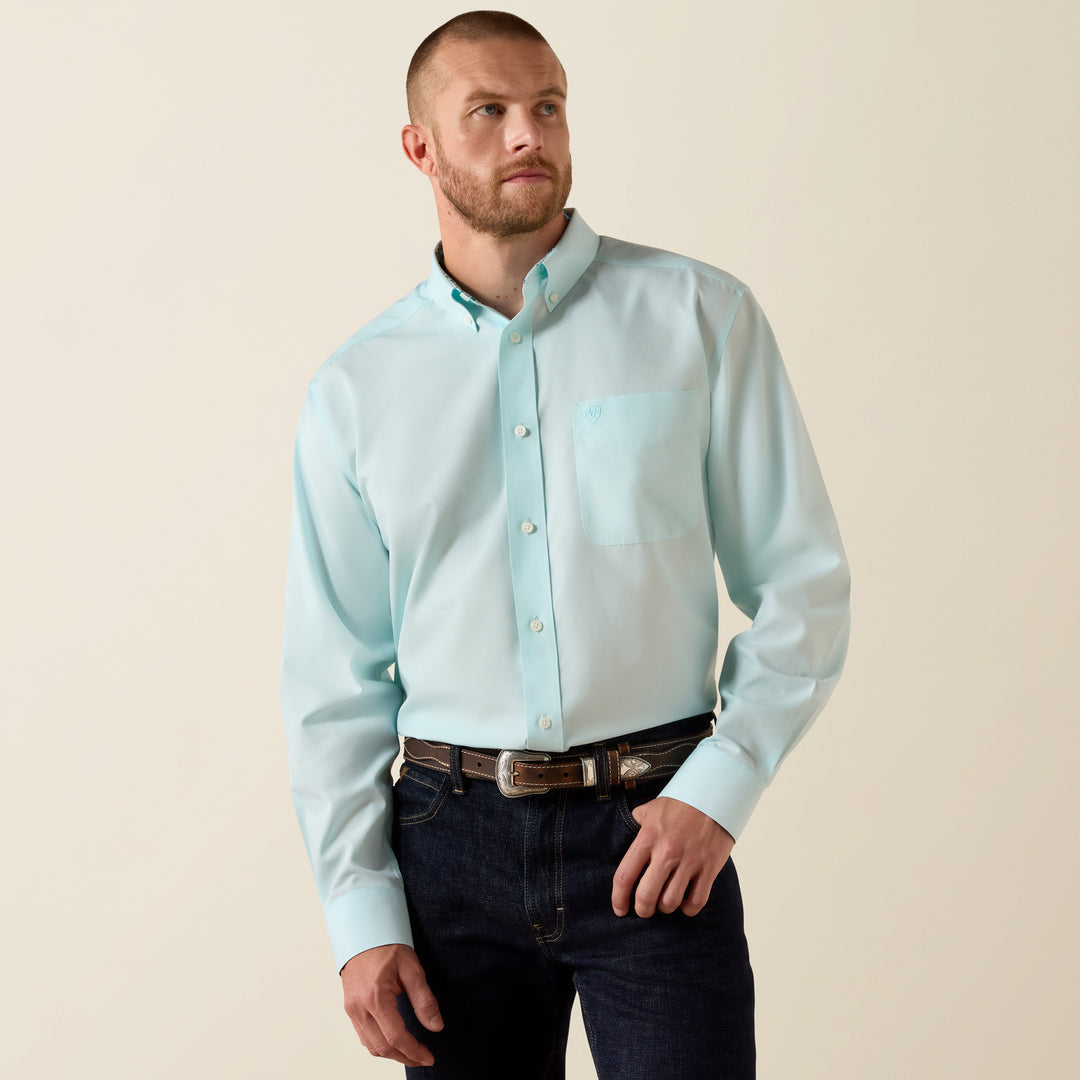 Men's Ariat Wrinkle Free Solid Pinpoint Oxford Classic Fit Shirt - 10071537