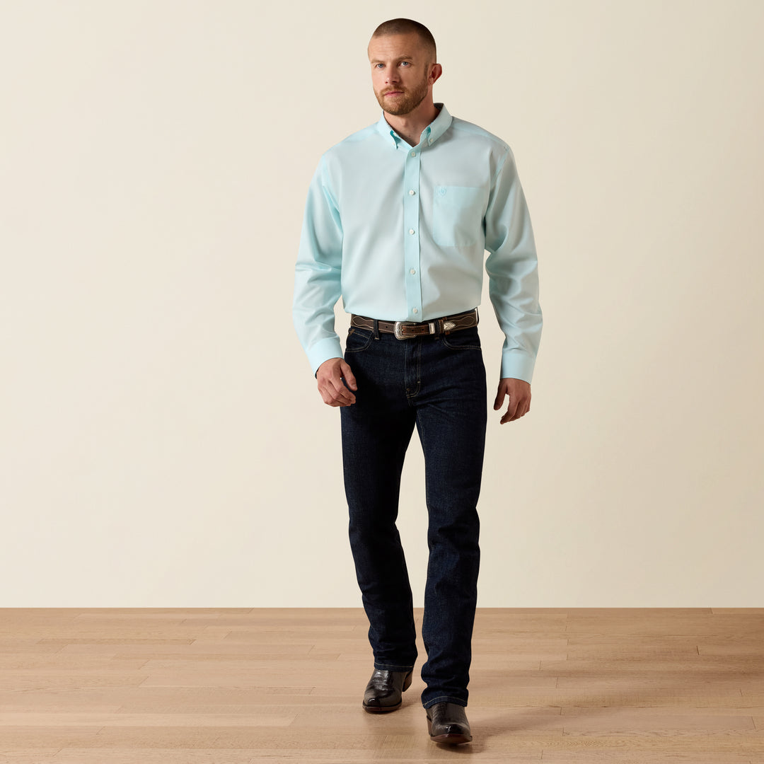 Men's Ariat Wrinkle Free Solid Pinpoint Oxford Classic Fit Shirt - 10071537