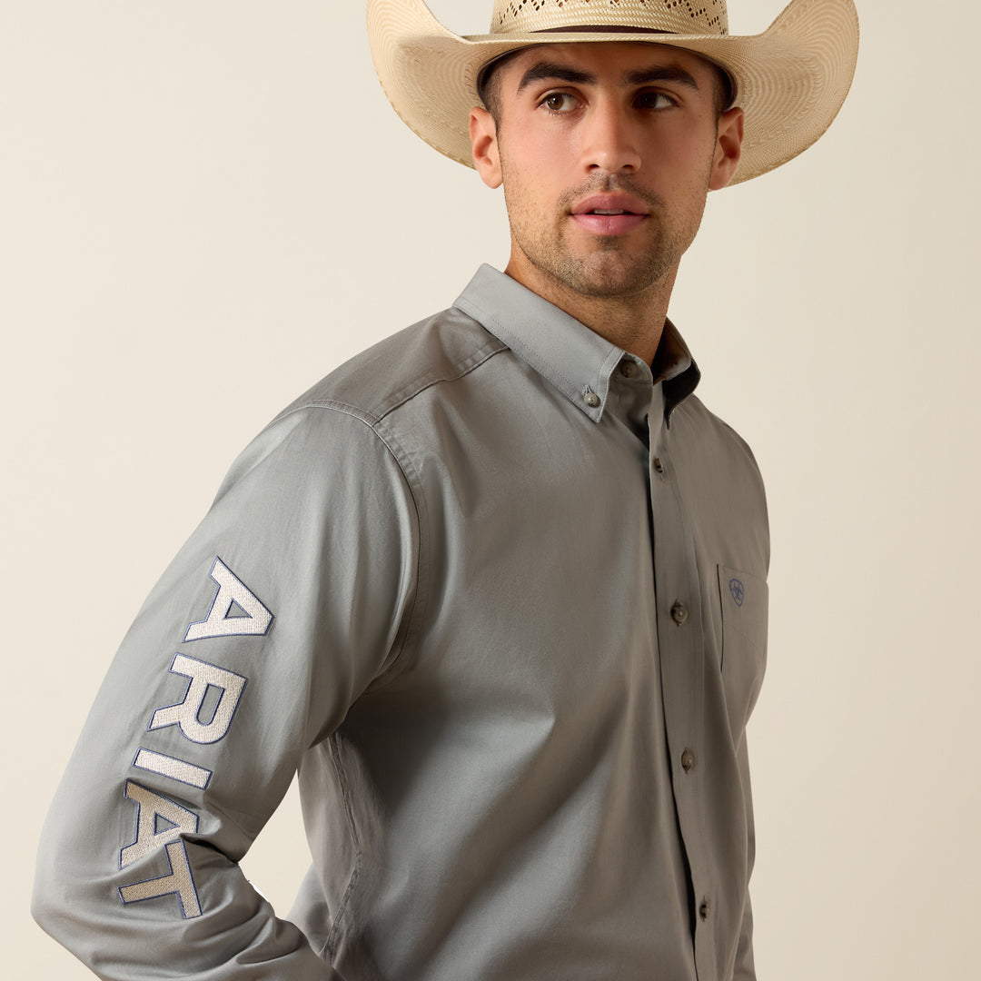 Men's Ariat Team Logo Lightweight Twill Fitted Shirt - 10071690