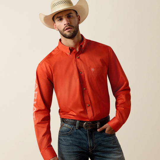 Men's Ariat Team Logo Standard Twill Classic Fit Shirt - 10073663