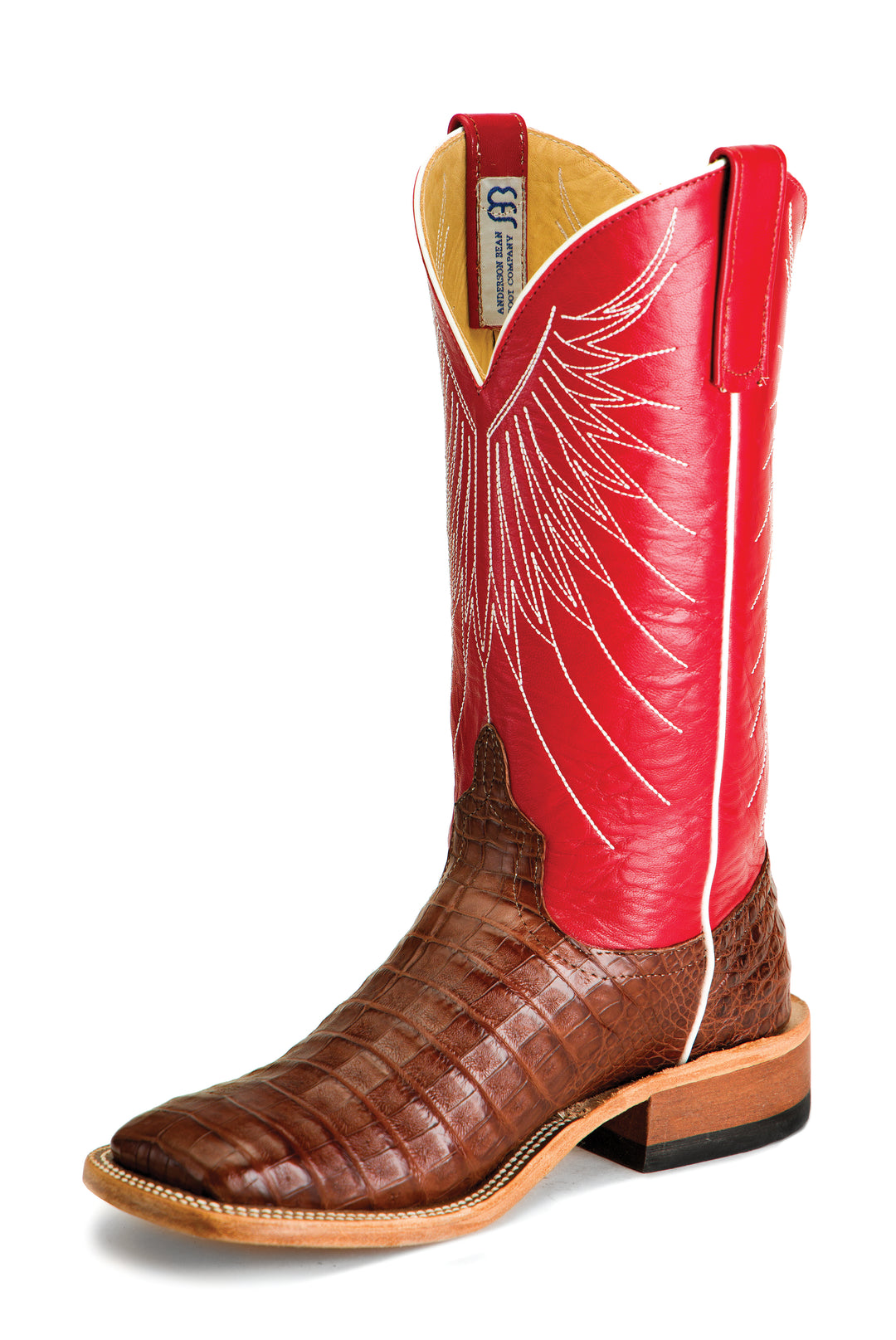 Men's Anderson Bean Tobacco Caiman Belly with 13" Tristan Kidskin Tops - S3014
