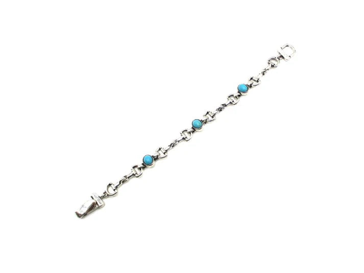 Western Snaffle Bit Turquoise Magnetic Bracelet - SB2522SBTQ