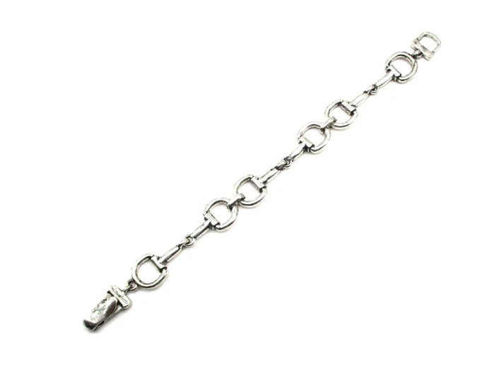 Western Snaffle Bit Magnetic Silver Bracelet - SB2523SB