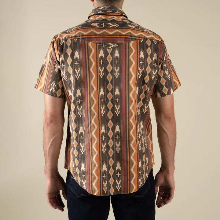 The Wyatt Pearl Snap Short Sleeve Serape Shirt - Tempe Stripe