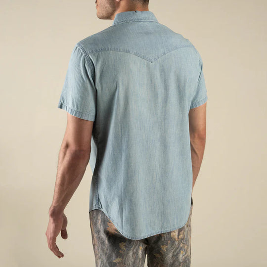 Sendero Provision Co The Wyatt Pearl Snap Short Sleeve Chambray Shirt