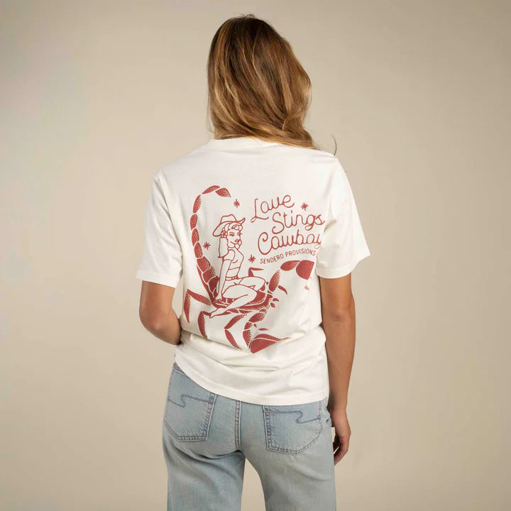 Sendero Provisions Co. Vintage White Love Stings T-Shirt - SPCS125S24B