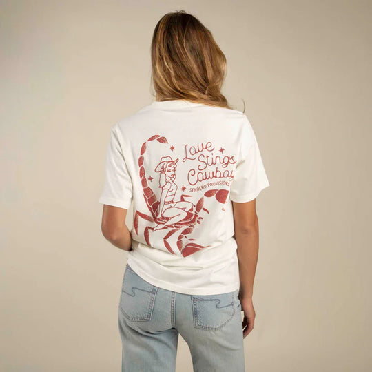 Sendero Provisions Co. Vintage White Love Stings T-Shirt - SPCS125S24B