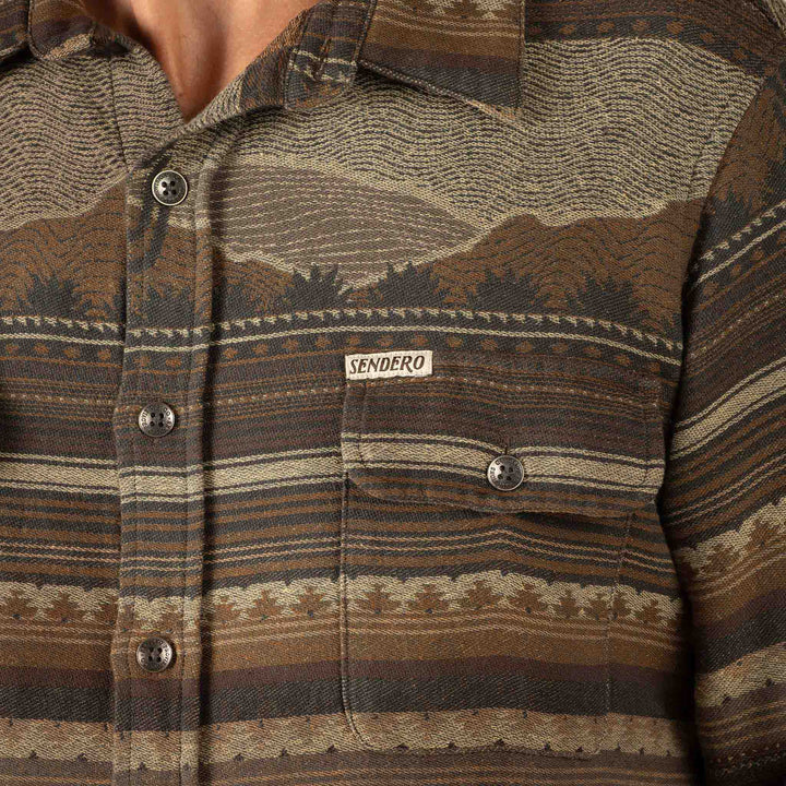 Men's Sendero Provisions Co. Boquillas Sonora Brown Long Sleeve Shirt - SPCS522F13