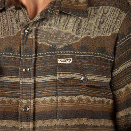 Men's Sendero Provisions Co. Boquillas Sonora Brown Long Sleeve Shirt - SPCS522F13