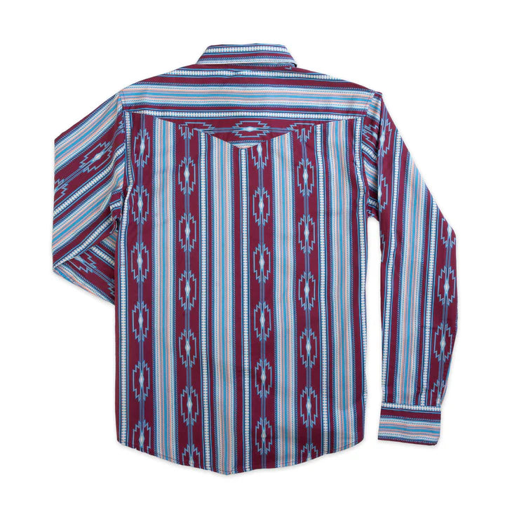 Men's Sendero Provisions Co. Wyatt Pearl Snap Long Sleeve Serape Chevron Strip Tacoma Shirt