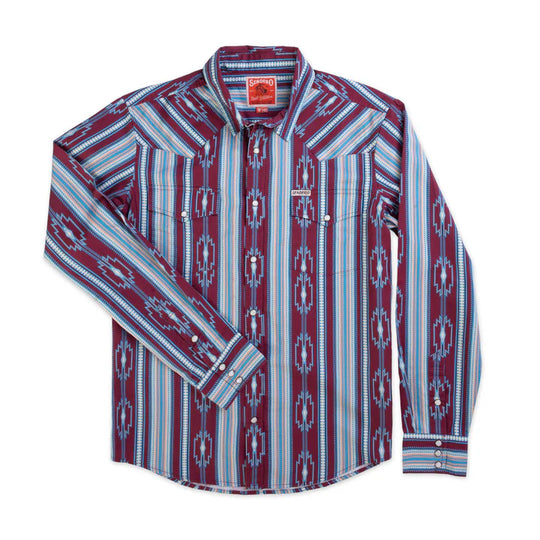 Men's Sendero Provisions Co. Wyatt Pearl Snap Long Sleeve Serape Chevron Strip Tacoma Shirt