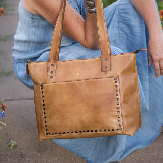Ladies STS Ranchwear Bandera Tan Simple Tote - STS32443