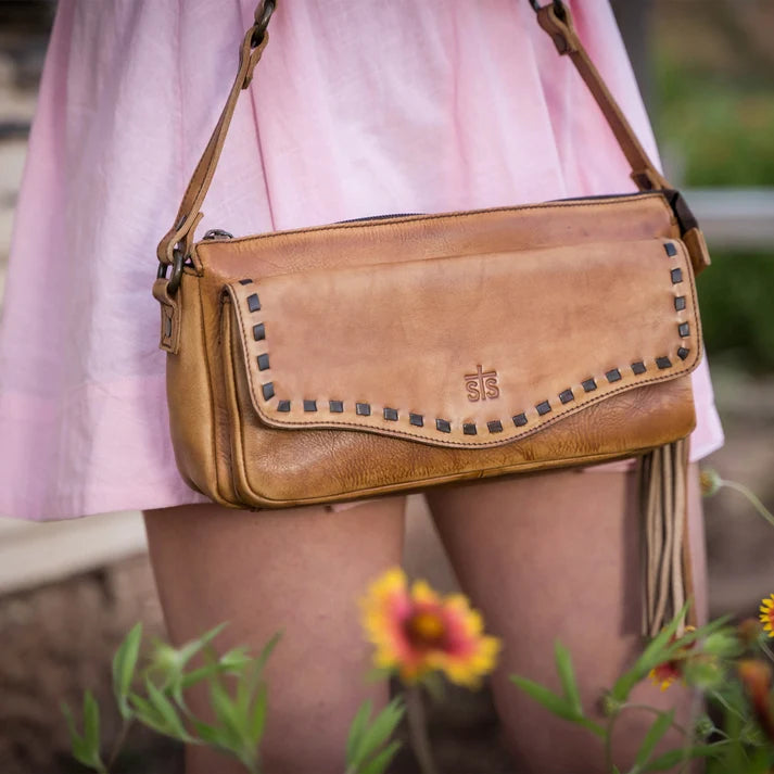 Ladies STS Ranchwear Bandera Tan Shoulder Bag - STS32447