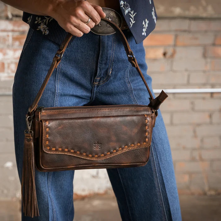 Ladies STS Ranchwear Bandera Chocolate Shoulder Bag - STS34015