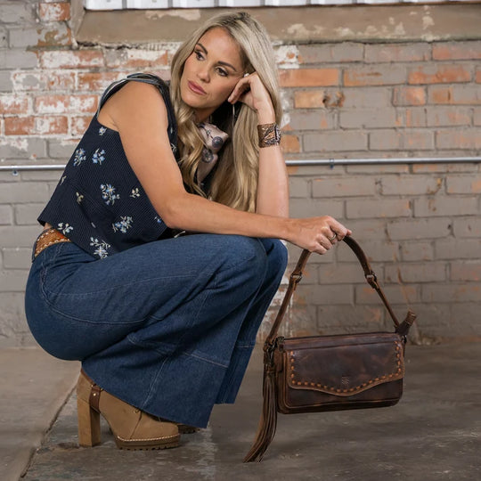 Ladies STS Ranchwear Bandera Chocolate Shoulder Bag - STS34015