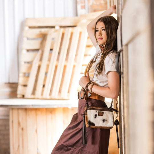Ladies STS Ranchwear Guadalupe Cowhide Lily Crossbody - STS35752