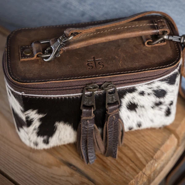Ladies STS Ranchwear Cowhide Petite Train Case - STS35945