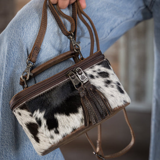 Ladies STS Ranchwear Cowhide Petite Train Case - STS35945