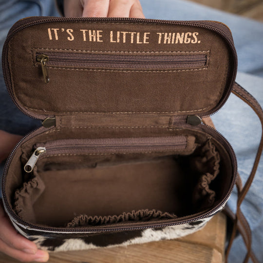 Ladies STS Ranchwear Cowhide Petite Train Case - STS35945