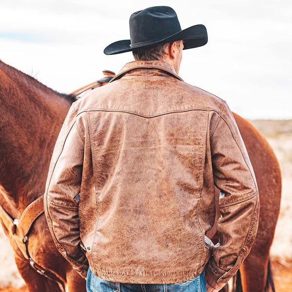 Men's STS Ranchwear Rifleman Chestnut Leather Jacket - STS5483