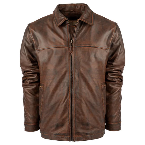 Men's STS Ranchwear Rifleman Deep Bay Leather Jacket - STS5487