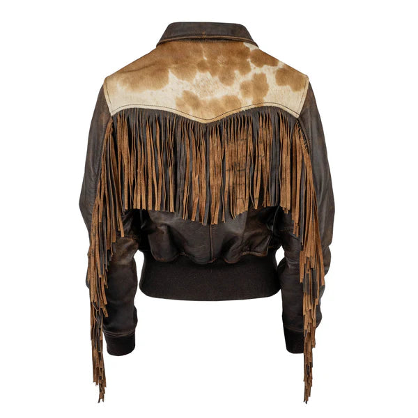 Ladies STS Ranchwear Lettie Leather Fringe Jacket - STS6243
