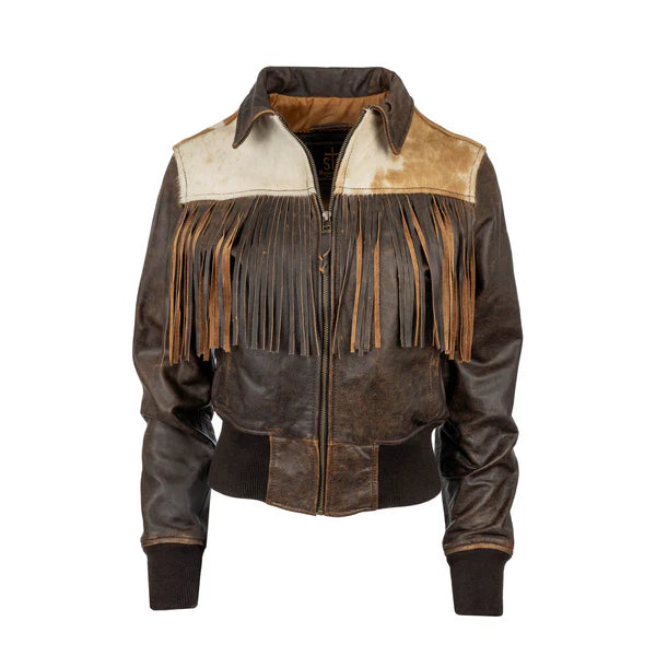 Ladies STS Ranchwear Lettie Leather Fringe Jacket - STS6243