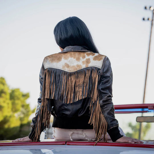 Ladies STS Ranchwear Lettie Leather Fringe Jacket - STS6243
