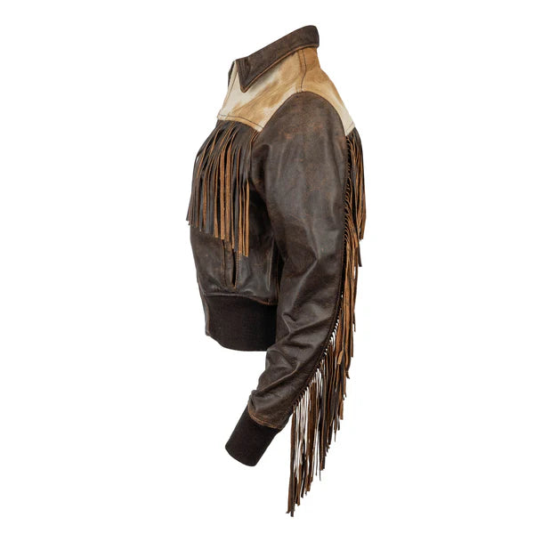 Ladies STS Ranchwear Lettie Leather Fringe Jacket - STS6243