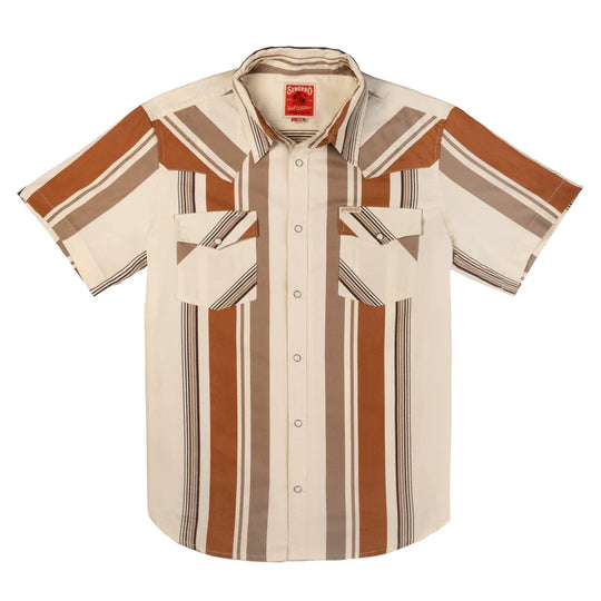 Sendero Provision Co The Wyatt Pearl Snap Short Sleeve Stagecoach Stripe Shirt