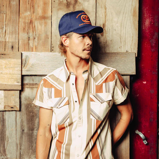 Sendero Provision Co The Wyatt Pearl Snap Short Sleeve Stagecoach Stripe Shirt