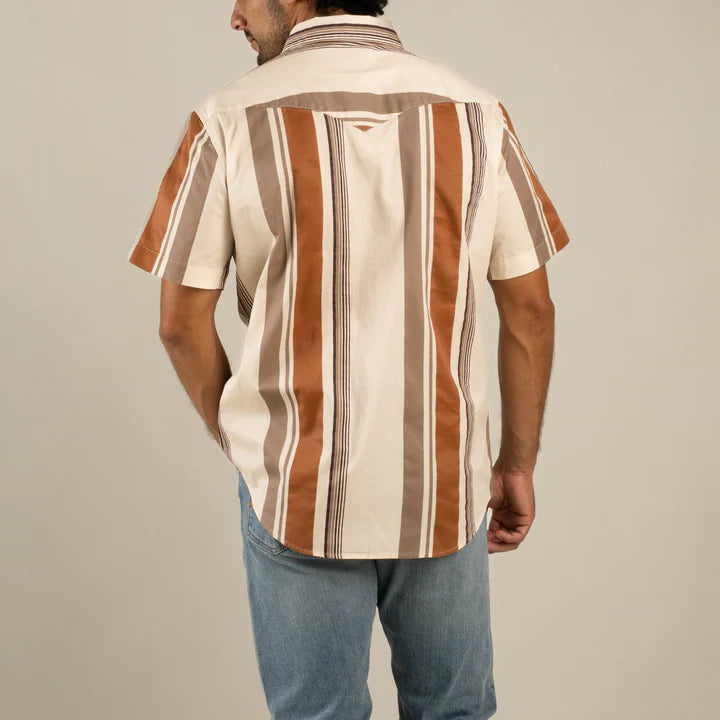 Sendero Provision Co The Wyatt Pearl Snap Short Sleeve Stagecoach Stripe Shirt