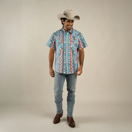 The Wyatt Pearl Snap Short Sleeve Nogales Stripe Shirt