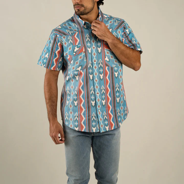 The Wyatt Pearl Snap Short Sleeve Nogales Stripe Shirt