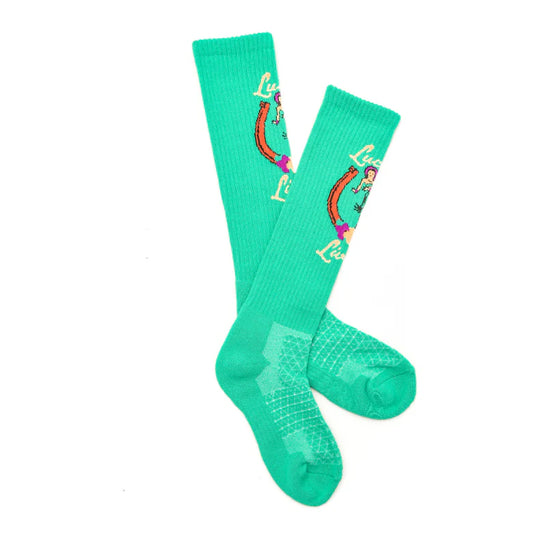 Lucky Chuck Lucky Living Island Cowgirl Turquiose Performance Socks - 12143