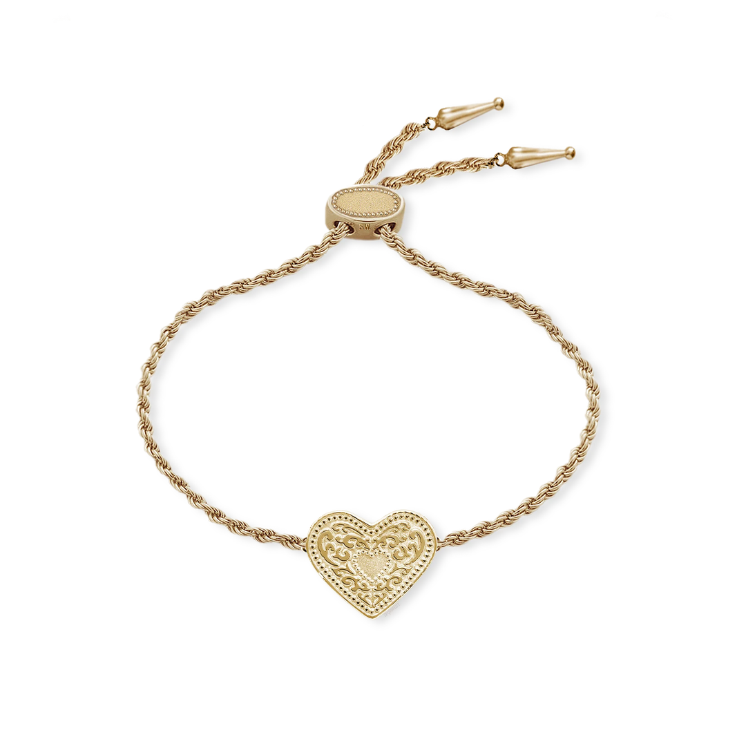 SpurWest Trading Co. Audrey Heart Bracelet - Gold