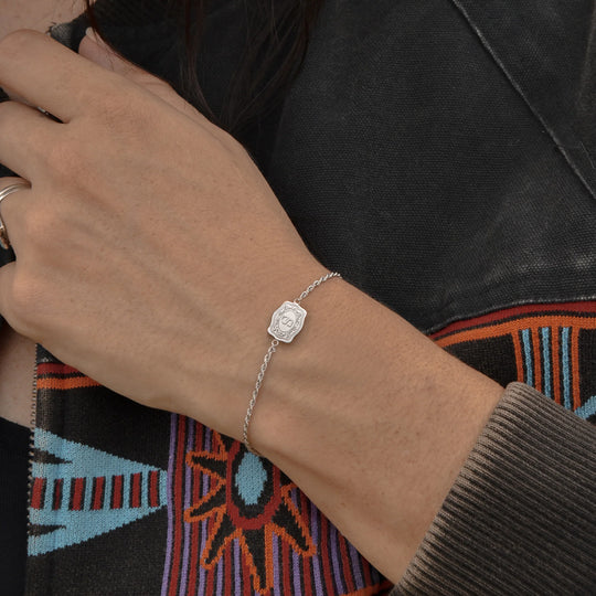 SpurWest Trading Co. Ultra Mini Belt Buckle Silver Bracelet