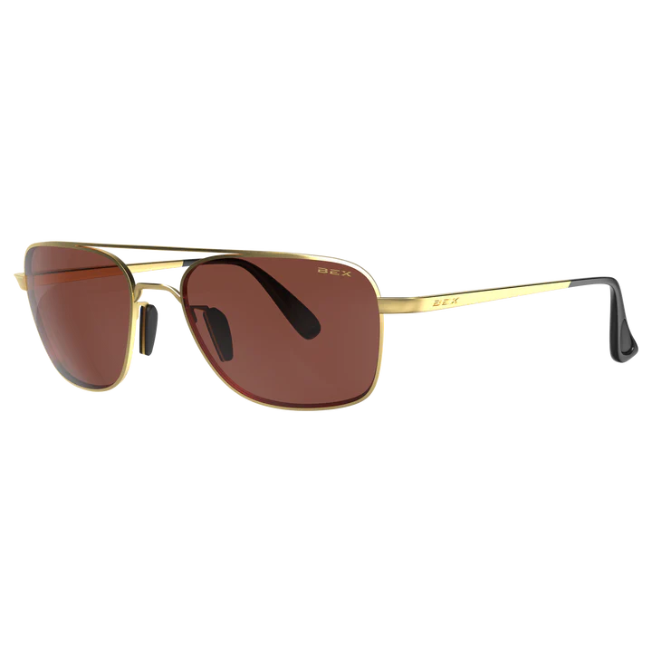 BEX Mach Matte Gold/Brown Sunglasses - S115MGB