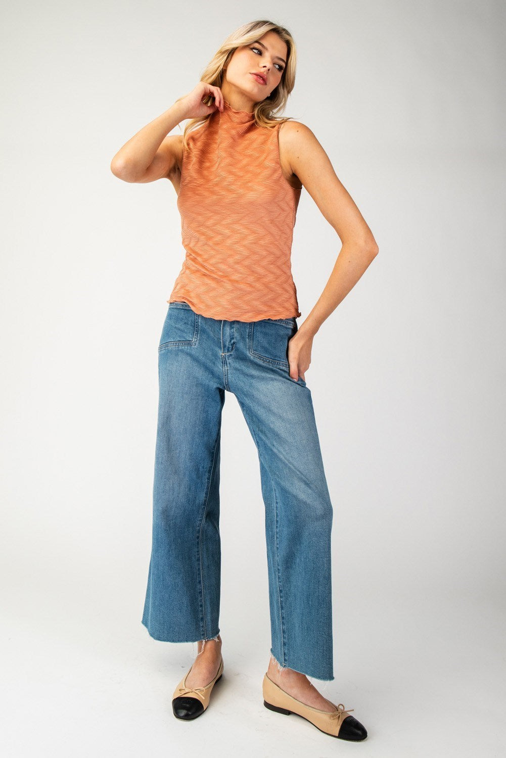 Ladies EESome Sleeveless Mock Neck Top - TK11451